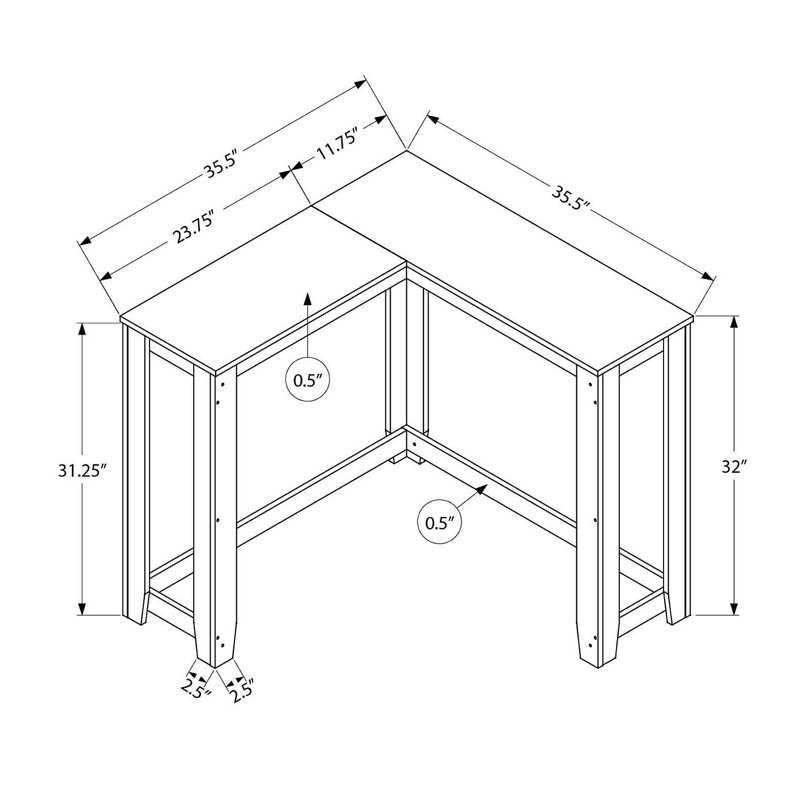 Table d'appoint, console, vestibule, étroit, d'angle, salon, chambre à coucher, stratifié blanc, contemporain, moderne, Blanc