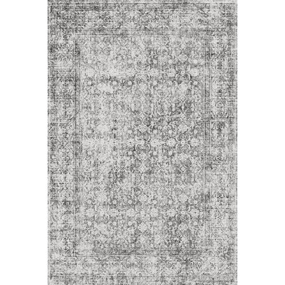 Tapis lavable 5 pi x 7 pi à poils doux délavé d'inspiration rétro pour le salon, la salle à manger, la chambre à coucher et le coin détente