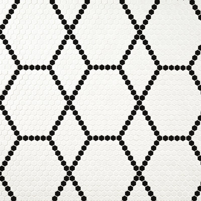 Hive Pattern 12" x 12" Matte Porcelain Mosaic Floor and Wall Tile