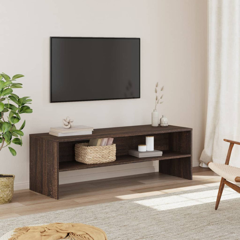 vidaXL TV Stand Sideboard Entertainment Center Media Unit Engineered Wood, Matte White, 15.7"H x 47.2"L x 15.7"W