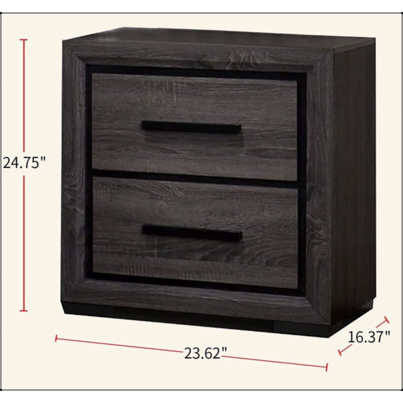 Table de chevet élégante et fonctionnelle avec deux tiroirs et un design deux tons