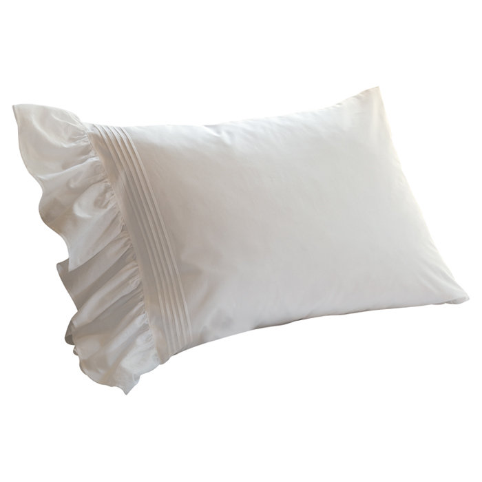 Margaret 100% Cotton Percale Ruffle Pillowcase, King