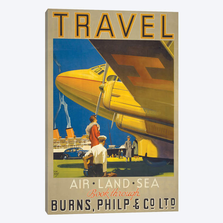 «Art Travel», reproduction d'impression sur toile, H 26 po x l 18 po x P 1,5 po, Toile tendue, Pas de tapis