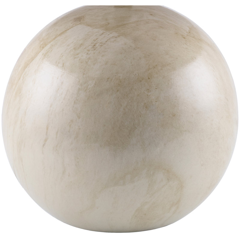 Beige Ceramic Globe Table Lamp with Linen Shade