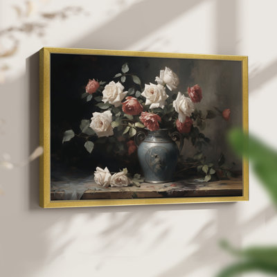 Motif floral rétro - impression encadrée