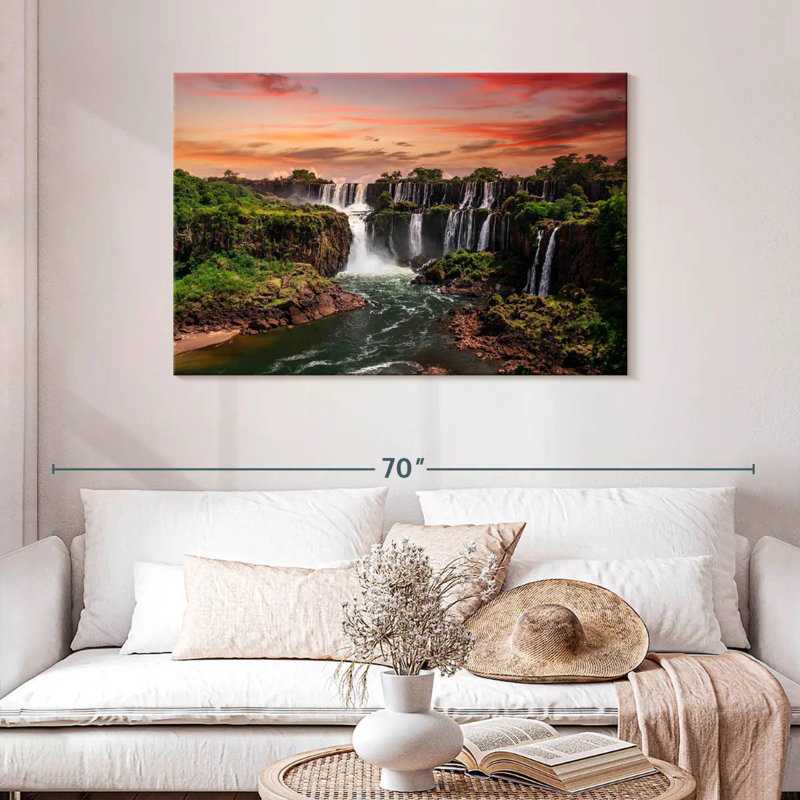 Alvord Iguazu Falls At Sunset, 30'' H x 45'' W