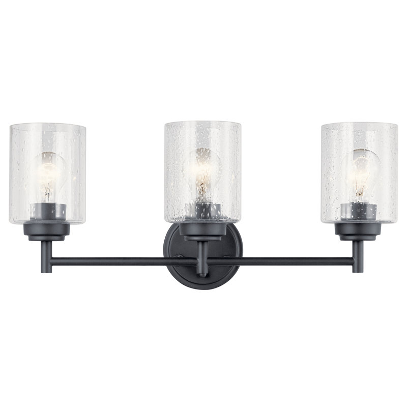 3 - Light Dimmable Vanity Light, Satin Black