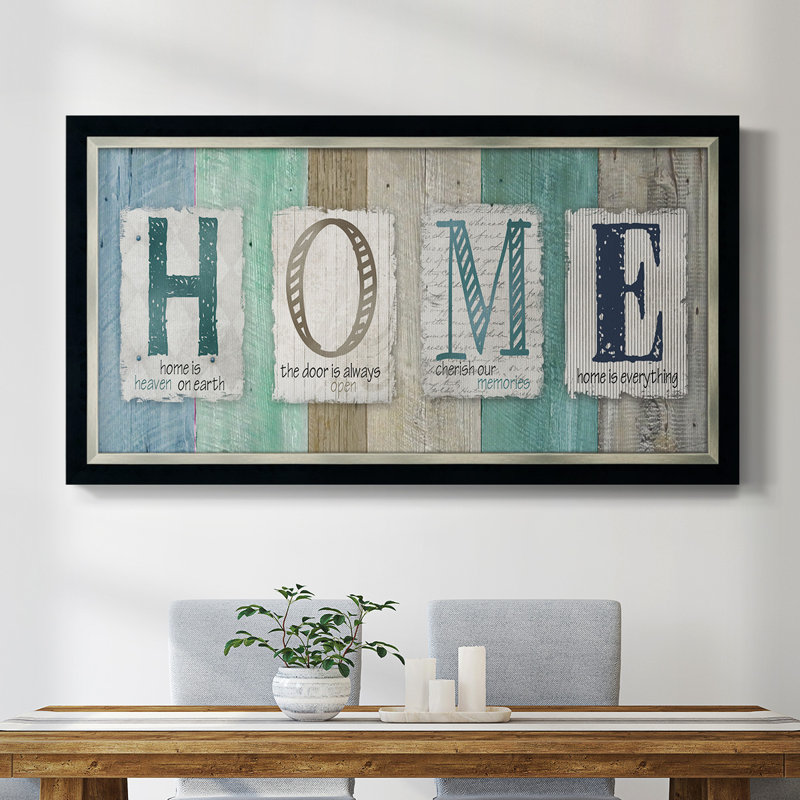 Home - Cadre photo unique, art textuel sur toile, H 29 po x l 53 po x P 2,5 po