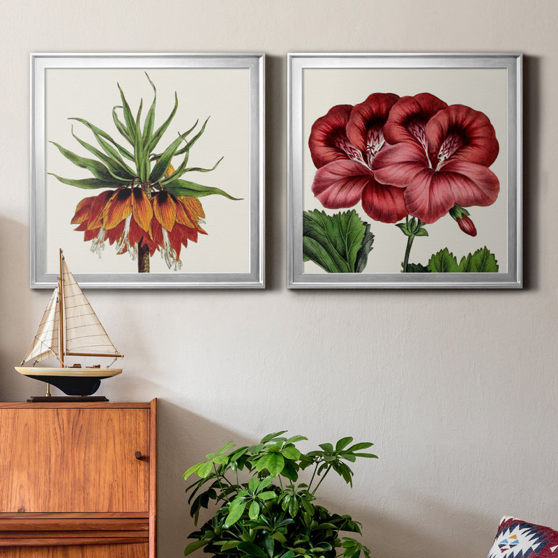 Ensemble de 2 reproductions de photos encadrées, H 17,5 po x l 35 po x P 1,5 po, Toile encadrée argentée, Pas de tapis