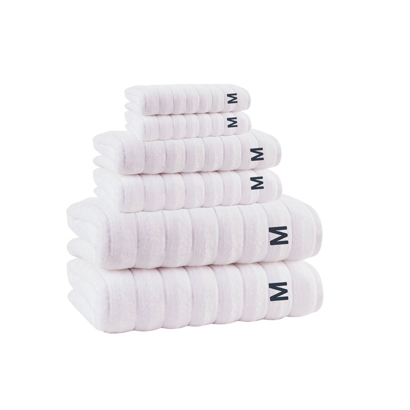 Brooks Brothers Vague 6 pcs Towel Set, M, White