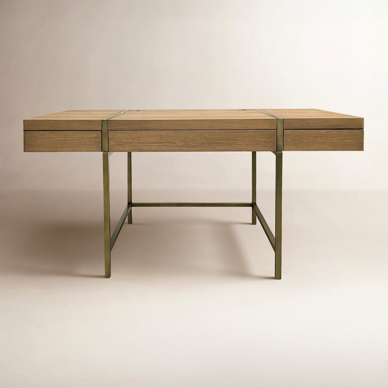 Tatum Aurora 58" Wide Writing Desk with USB, Latte