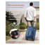 Bagage de transport extensible 20 pouces avec roulettes et valise TSA - Valise de voyage bleue légère