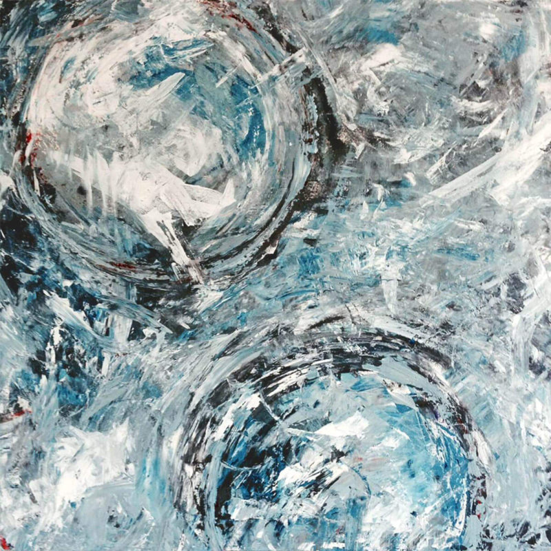 Aquaazul I Print by John Beard, 36" H x 36" W x 1.5" D, White Framed Canvas