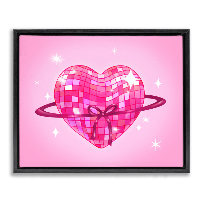 Cadre flottant Disco Heart, Cadre flottant noir de jais, H 17 po x l 21 po