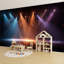 Papier peint adhésif peler et coller dynamique détaillé scène de concert Radiant Gradients murales H 100 po x l 144 po amovible papier adhésif mural en PVC pour le salon de la chambre bureau à domicile-2131085680