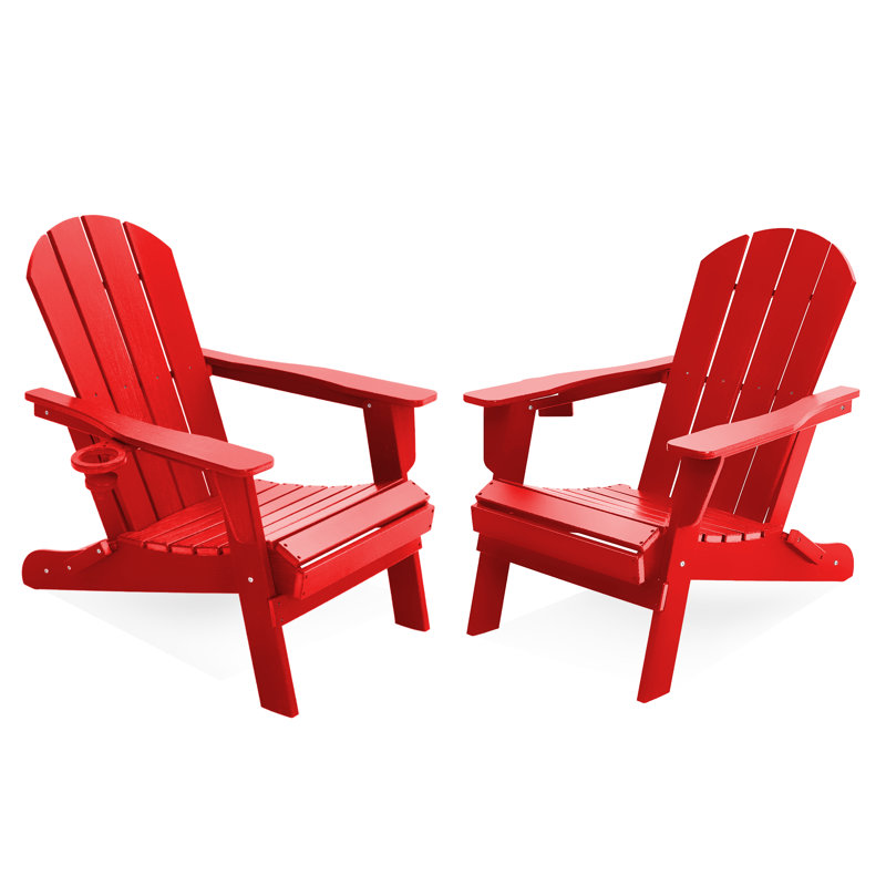 Chaises Adirondack pliantes en résine (ensemble de 2), Rouge