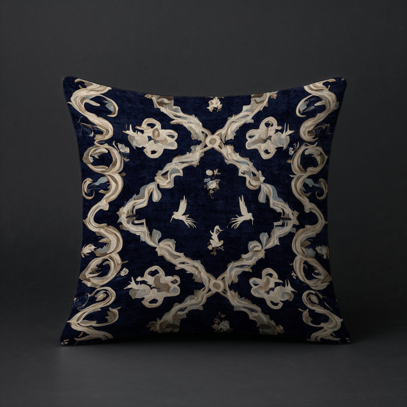Coussin décoratif intérieur et extérieur Modern, Gris géométrique 26, Carré 16 po