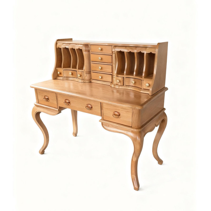 Rustic‑Style Brown Elegant Solid Wood Vanity Table