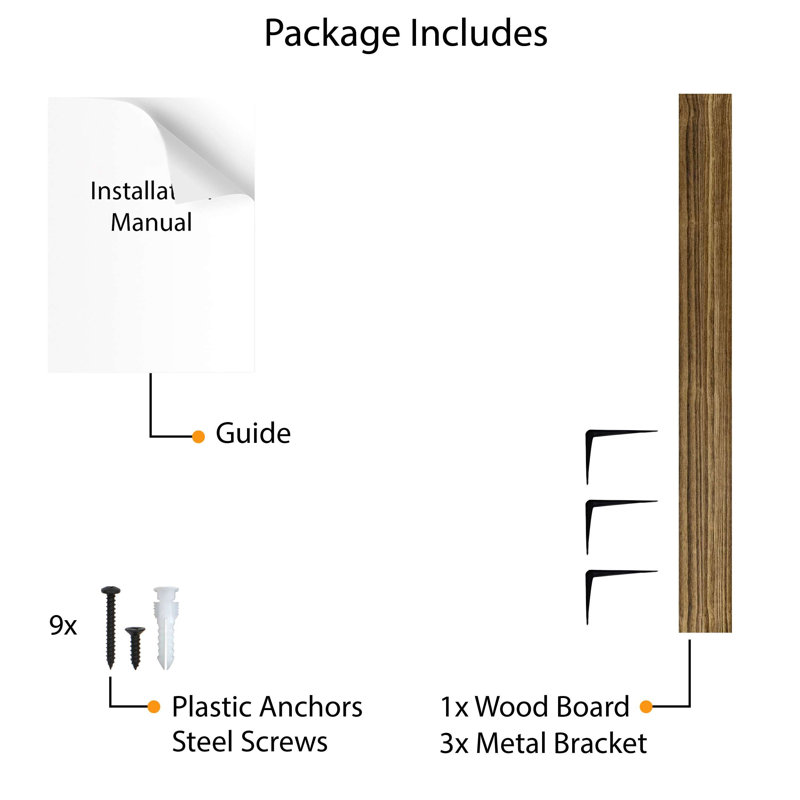 Paulownia Floating Shelf, 5.6" H x 60" W x  6" D
