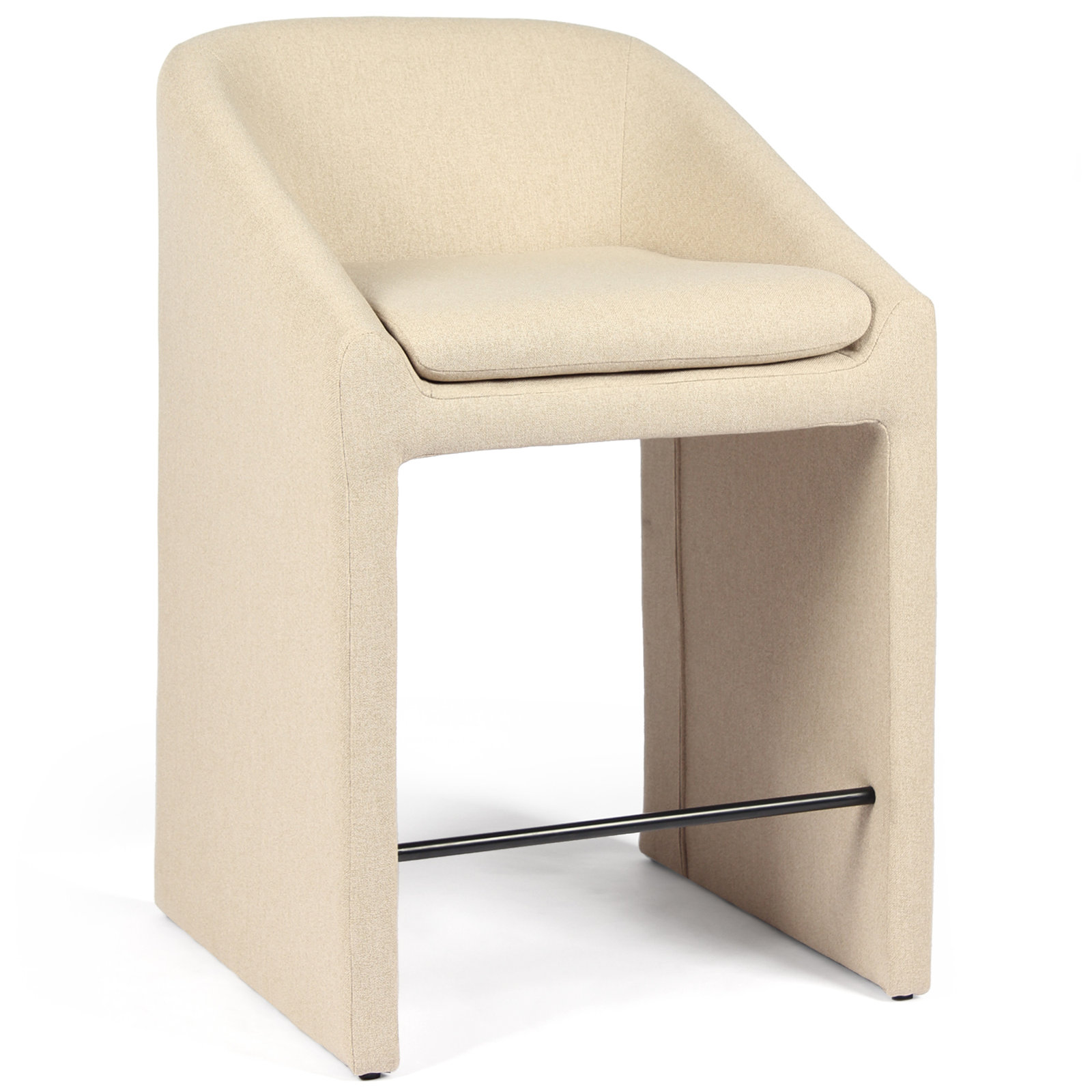 Livie Neutral Upholstered Bar Stool, Beige