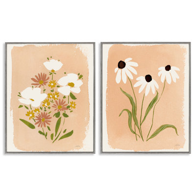 Wildflower & Daisy Treasures, ensemble de 2 giclées encadrées, design par Katrina Pete