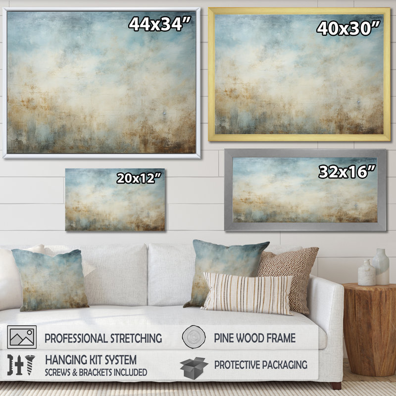 «Elegant Sky Whispers VII», reproduction sur toile, H 34 po x l 44 po x P 1,5 po, Toile tendue