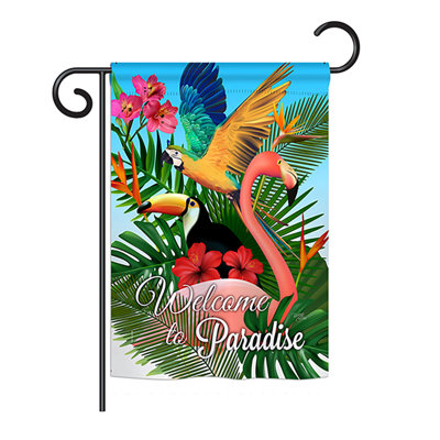 Drapeau de jardin Temple Cloud Bird Tropical Garden Friends Birds Impressions 2 x 19 po x 13 po