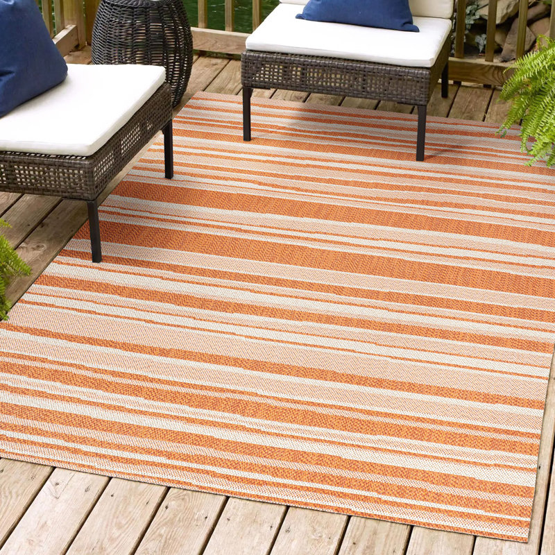 Tapis orange / crème Clarisa, Rectangle 3 pi 11 po x 6 pi