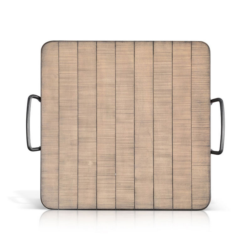 Plateau en bois massif Chans, Brun