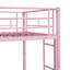 Lit superposé en métal avec lit gigogne rose - option de chambre à coucher moderne, économise de l'espace efficacement, structure en acier pour la durabilité, performance silencieuse et stable, grande capacité de charge, sécurité des escaliers sécuritaires, lit simple