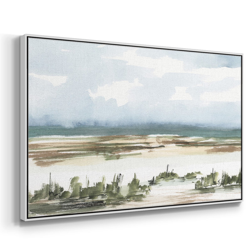 «Coastal Wetlands Watercolor II», toile encadrée de qualité supérieure - prête à être accrochée, H 27 po x l 41 po x P 2 po