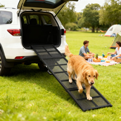 Dog Ramp for Car Folding AntiSlip for Large Dogs 191 x 50cm Black