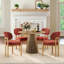 Ensemble de table de salle à manger ovale extensible, table de salle à manger en panneau de fibres à densité moyenne ronde à ovale de 39,37 po à 70,87 po, mobilier de salle à manger de luxe moderne et peu encombrant-129434334-129434340