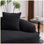 Causeuse | Canapé 2 places en chenille avec coussins décoratifs noir