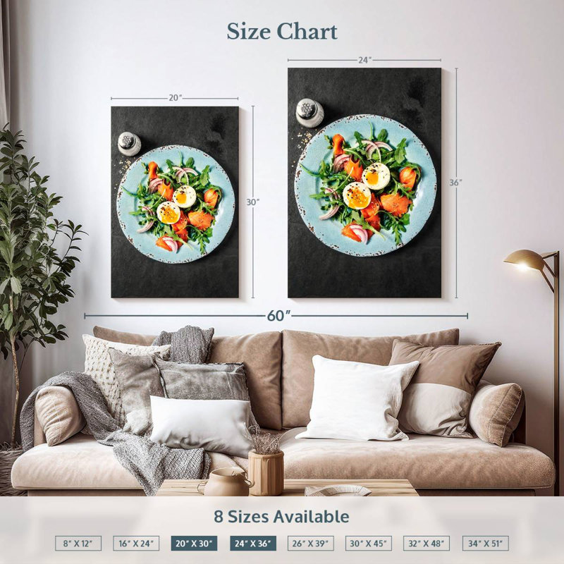 Yarlin Arugula Salmon Salad, 36" H x 24" W