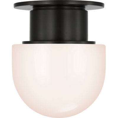 Callan Flush Mount with White Glass Dome