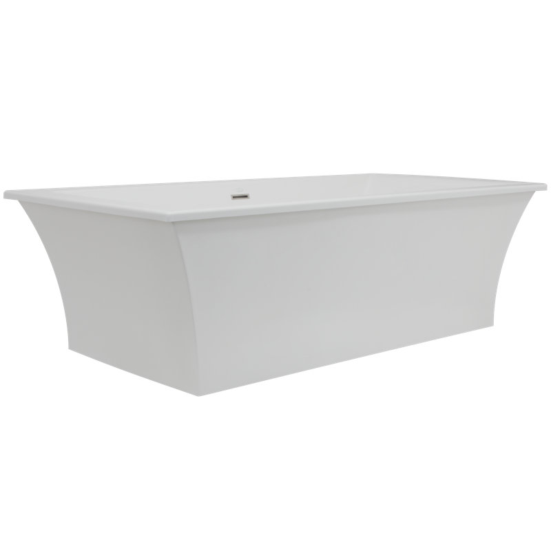 Studio 70" x 36" Freestanding Soaking Acrylic Bathtub, Polished Chrome