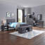 Lit double gris foncé