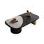 Table basse ovale en bois fritté noir + bois manufacturé