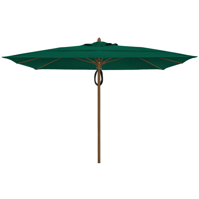 Parasol de marché carré 10 pi Prestige, Velours vert forêt, Bronze champagne