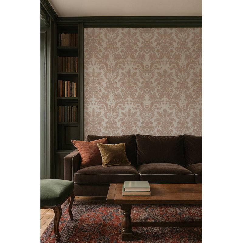 Parlor Paper - Wallpaper, Apricot, Non-pasted