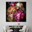 Très grand art mural imprimé sur tissu - arrangement floral, pivoines et magnolias éclatants pour le salon ou la chambre à coucher - «Assemblage requis du cadre (cadre non fini)»-105075877