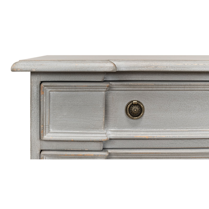 Gray Pine Antique Brass 4-Drawer Accent Chest