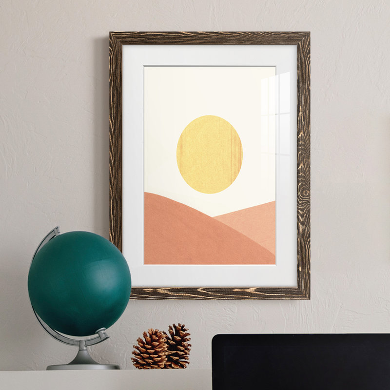 Simple Boho Sun I - toile encadrée de qualité supérieure - prête à être accrochée, H 37,5 po x l 27,5 po, Oui
