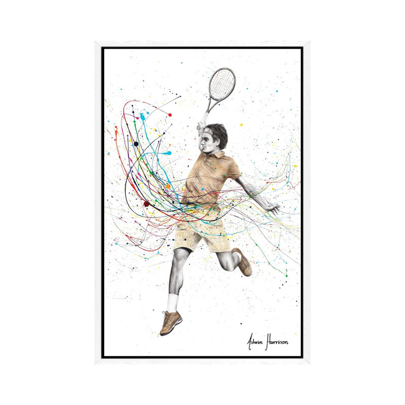 A Champion Swing by Ashvin Harrison - Print on Canvas, White Framed, 66.04 cm H x 45.72 cm W