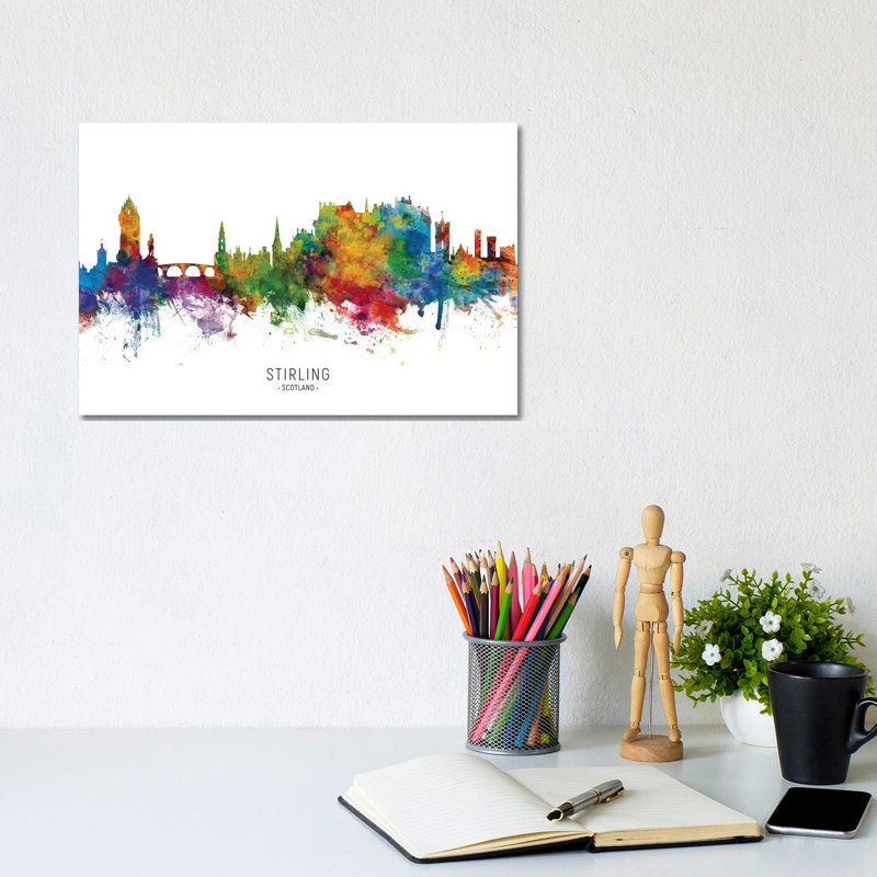 Stirling Scotland Skyline by Michael Tompsett - Wrapped Canvas Gallery-Wrapped Canvas Giclée, 20.32 cm H x 30.48 cm W