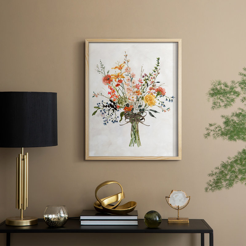 «Favorite Picks Bouquet II», reproduction encadrée - bois massif, Naturel, H 15 po x l 12 po