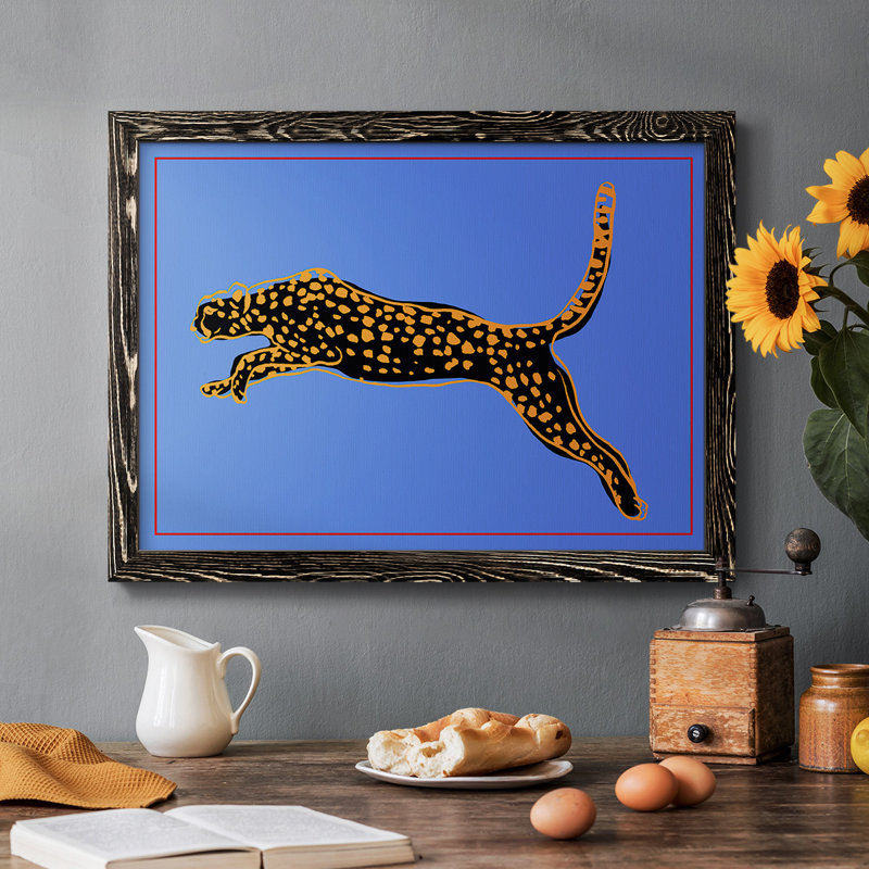 «The Wild Leopard I», reproduction d'art sur toile simple, Cadre noir, H 26 po x l 38 po x P 1,5 po