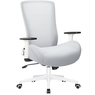 Swivel Desk Chair With Adjustable Armrests, Ergonomic Mesh Back And 5.5" Thick Memory Foam Seat Cushion For Home Office