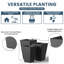 Ensemble de 3 grandes pots de fleurs d'intérieur / d'extérieur carrés 24 po, 18,5 po et 16 po-1494094880